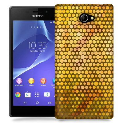 Skal till Sony Xperia M2 - Prickig - Orange