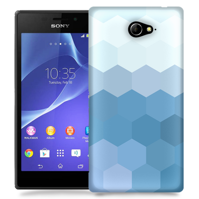 Skal till Sony Xperia M2 - Prismor - Blå