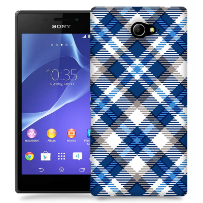 Skal till Sony Xperia M2 - Randigt och rutigt