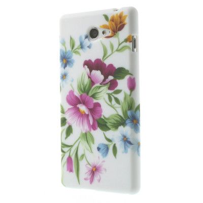 Skal till Sony Xperia M2 - Rosa Blommor