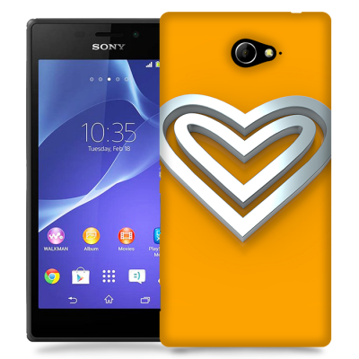 Skal till Sony Xperia M2 - Steel heart - Orange