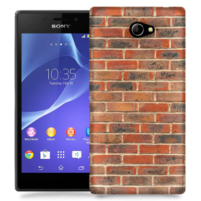 Skal till Sony Xperia M2 - Tegel - Röd