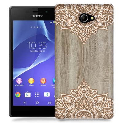Skal till Sony Xperia M2 - Trä - Mandala