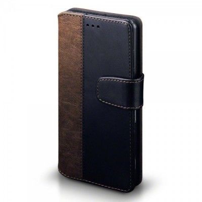 Dual Color Plånboksfodral till Sony Xperia M4 Aqua - Svart/brun