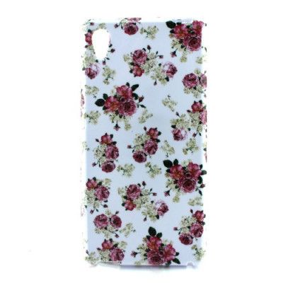 Flexicase Skal till Sony Xperia M4 Aqua - Rosa Blommar