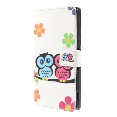 Plånboksfodral till Sony Xperia M4 Aqua - Två Ugglor