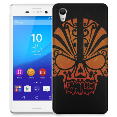 Skal till Sony Xperia M4 Aqua - Dödskalle - Orange