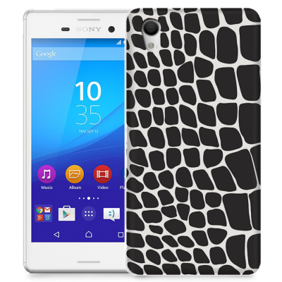 Skal till Sony Xperia M4 Aqua - Fläckar - Svart