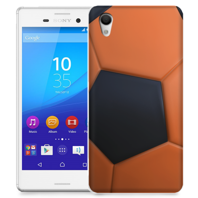 Skal till Sony Xperia M4 Aqua - Fotboll - Orange