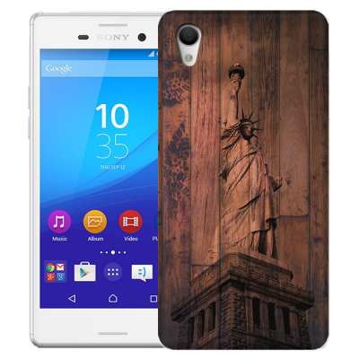 Skal till Sony Xperia M4 Aqua - Frihetsgudinnan trä