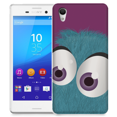 Skal till Sony Xperia M4 Aqua - Fuzzy monster - Blå