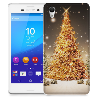 Skal till Sony Xperia M4 Aqua - Glimmrande Julgran