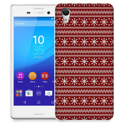 Skal till Sony Xperia M4 Aqua - Juldekor - Röd/Vit