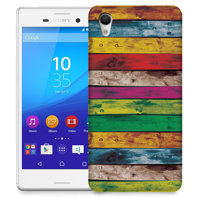 Skal till Sony Xperia M4 Aqua - Målade brädor