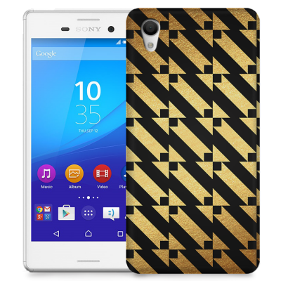 Skal till Sony Xperia M4 Aqua - Mönster - Guld/Svart