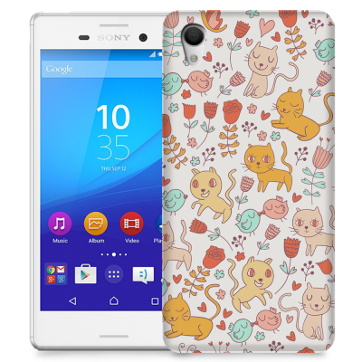 Skal till Sony Xperia M4 Aqua - Mönster - Kattunge
