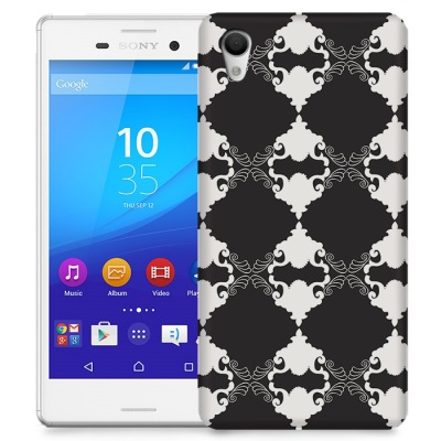 Skal till Sony Xperia M4 Aqua - Mönstrad tapet - Svart