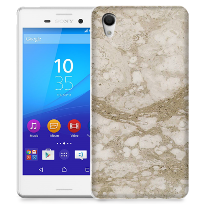 Skal till Sony Xperia M4 Aqua - Marble - Beige