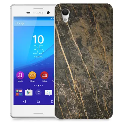 Skal till Sony Xperia M4 Aqua - Marble - Brun