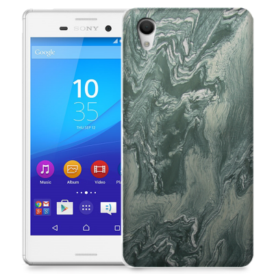 Skal till Sony Xperia M4 Aqua - Marble - Grön