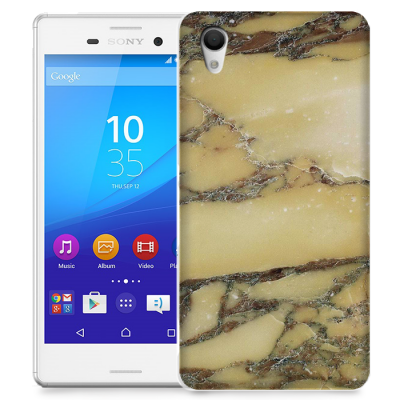 Skal till Sony Xperia M4 Aqua - Marble - Gul