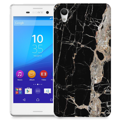 Skal till Sony Xperia M4 Aqua - Marble - Svart