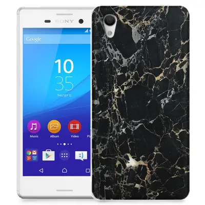 Skal till Sony Xperia M4 Aqua - Marble - Svart