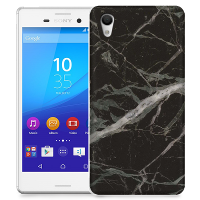 Skal till Sony Xperia M4 Aqua - Marble - Svart