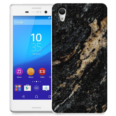 Skal till Sony Xperia M4 Aqua - Marble - Svart