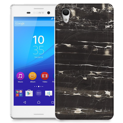 Skal till Sony Xperia M4 Aqua - Marble - Svart