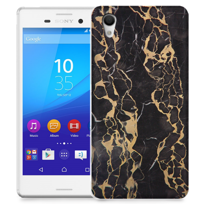 Skal till Sony Xperia M4 Aqua - Marble - Svart