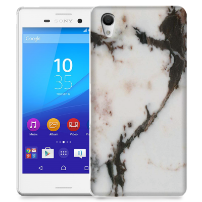 Skal till Sony Xperia M4 Aqua - Marble - Vit