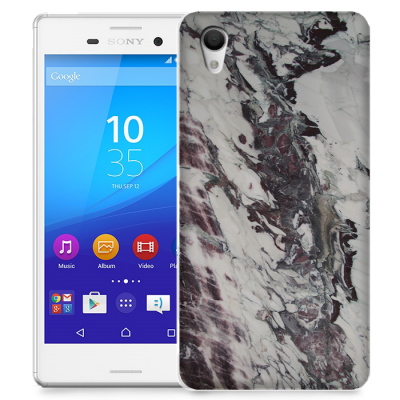Skal till Sony Xperia M4 Aqua - Marble - Vit/Svart