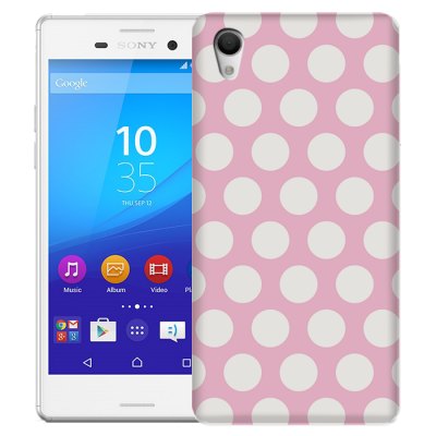 Skal till Sony Xperia M4 Aqua - Polka - Rosa