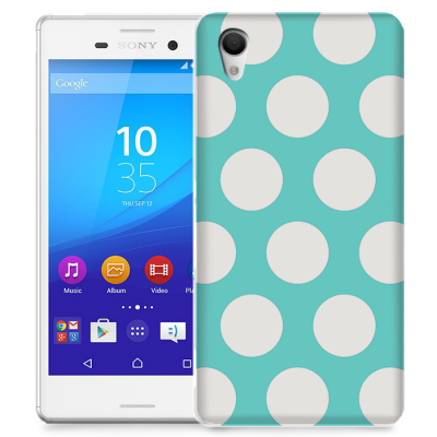 Skal till Sony Xperia M4 Aqua - Polka - Turkos