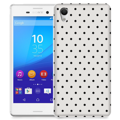 Skal till Sony Xperia M4 Aqua - Polka - Vit