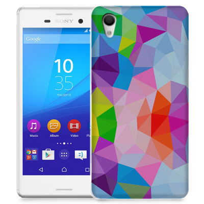 Skal till Sony Xperia M4 Aqua - Polygon - Flerfärgad