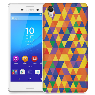 Skal till Sony Xperia M4 Aqua - Polygon - Flerfärgad