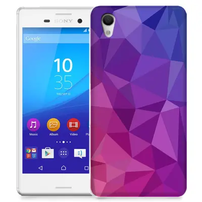 Skal till Sony Xperia M4 Aqua - Polygon - Lila