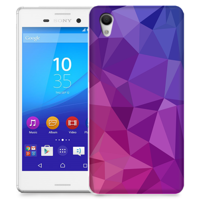 Skal till Sony Xperia M4 Aqua - Polygon - Lila