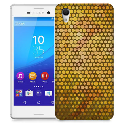 Skal till Sony Xperia M4 Aqua - Prickig - Orange