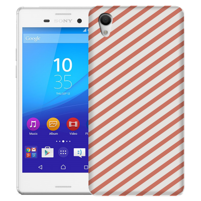 Skal till Sony Xperia M4 Aqua - Retro ränder - Persika