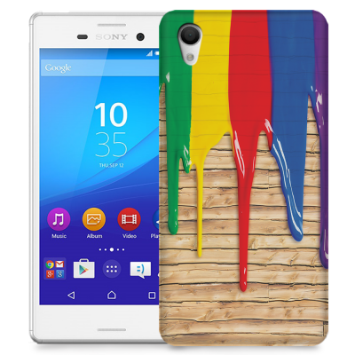 Skal till Sony Xperia M4 Aqua - Rinnande färg - Trä