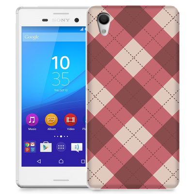 Skal till Sony Xperia M4 Aqua - Rutig Stygn - Rosa