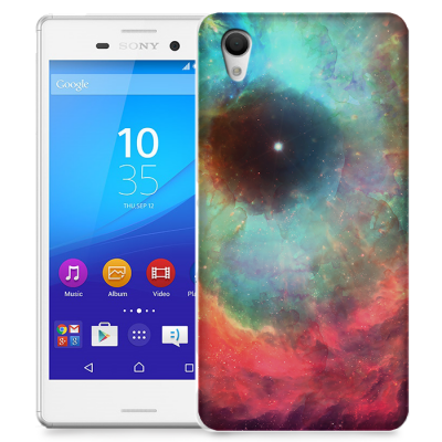 Skal till Sony Xperia M4 Aqua - Rymden - Blå/Rosa