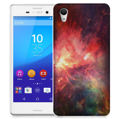 Skal till Sony Xperia M4 Aqua - Rymden - Röd/Svart