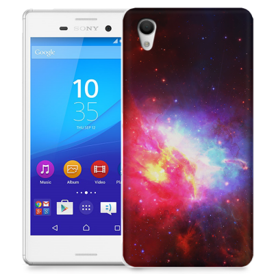 Skal till Sony Xperia M4 Aqua - Rymden - Svart/Rosa