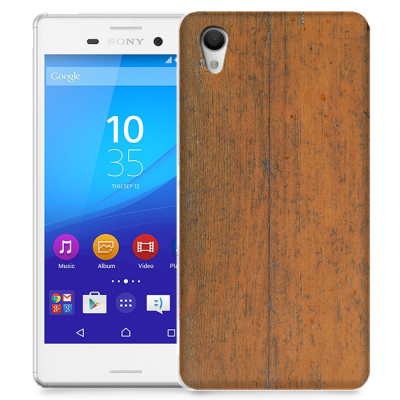 Skal till Sony Xperia M4 Aqua - Slitet trä