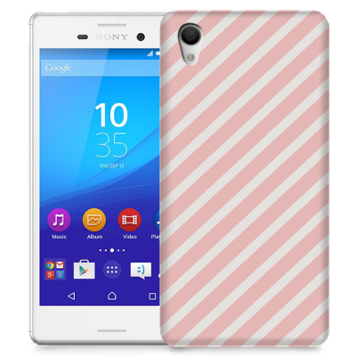 Skal till Sony Xperia M4 Aqua - Stripes - Ljusrosa
