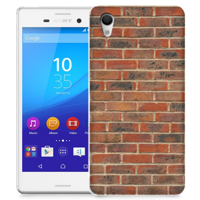 Skal till Sony Xperia M4 Aqua - Tegel - Röd